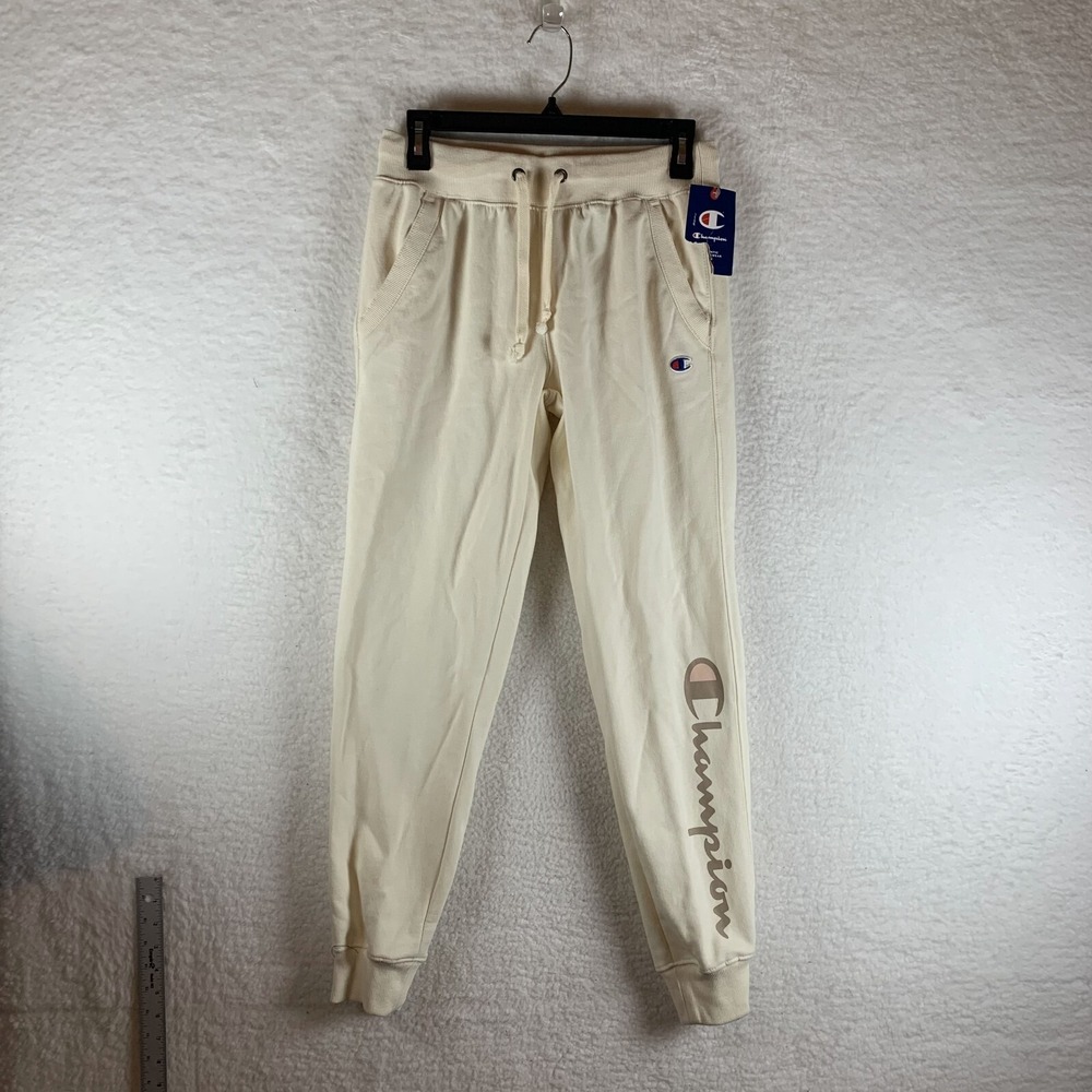 Champion Sweatpants Women's XS Beige Cotton Powerblend Fleece Jogger 6996